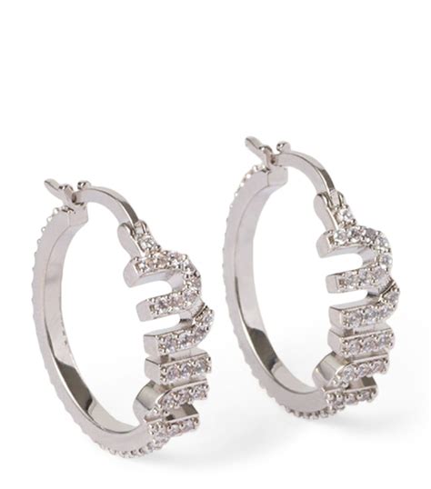 miu miu crystal earrings|miumiu hoop earrings.